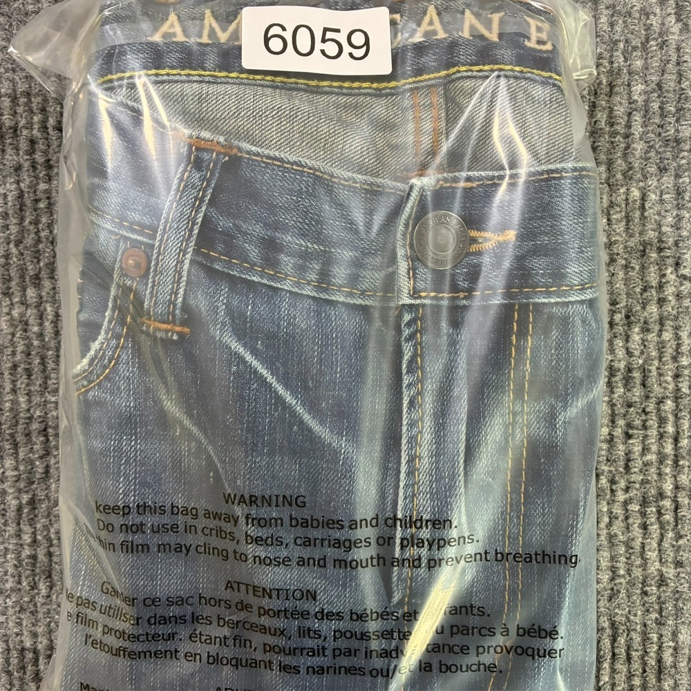 American Eagle Mens Slim Straight Jeans Size 34x34 Blue Denim Cotton Low Rise - Picture 11 of 11